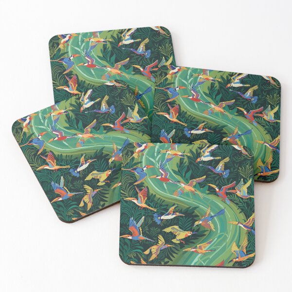 Item preview, Amazonian birds over the river – Tropical wildlife designed and sold by BrazilArtShop.