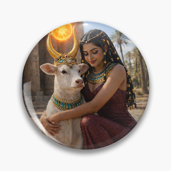 Item preview, Sacred Egyptian Goddess with Golden Sun Crown | Ancient Hathor Inspired Art | Spiritual Egypt Aesthetic designed and sold by TuyaArts.
