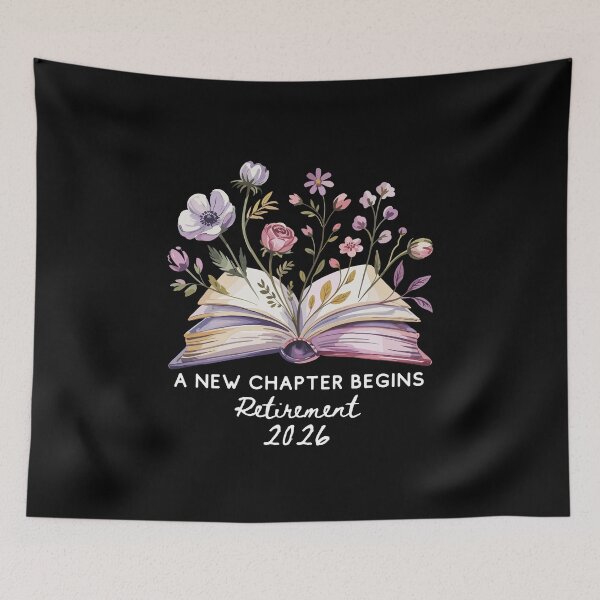 Item preview, Retirement 2026 New Chapter Begins Floral Book Lover Retired designed and sold by FreshVibe Prints.