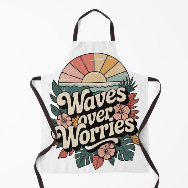 Artikelvorschau, Waves Over Worries – Retro Tropical Beach Design entworfen und verkauft von Fernhaven.