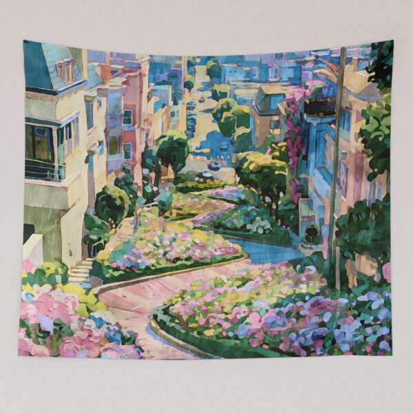 Item preview, Lombard Street San Francisco Watercolor designed and sold by Janine Aykens.