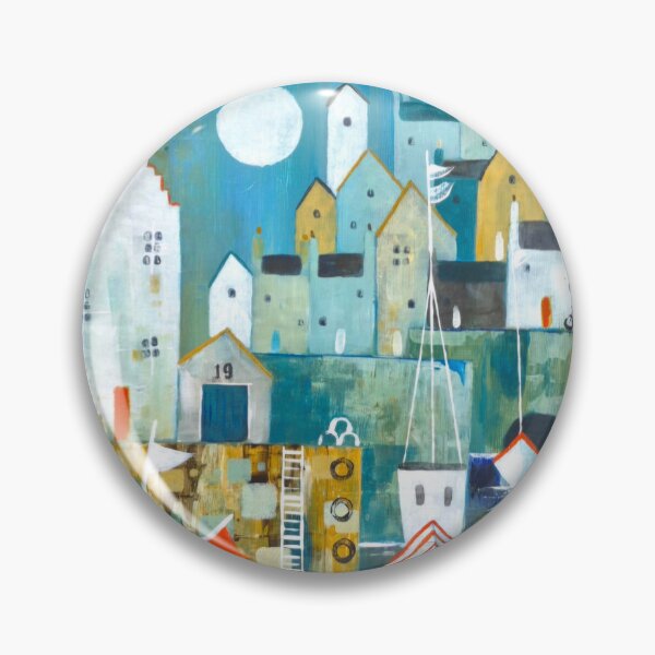 Item preview, Harbour scene with cottages and boats designed and sold by Ingrid Mayes.