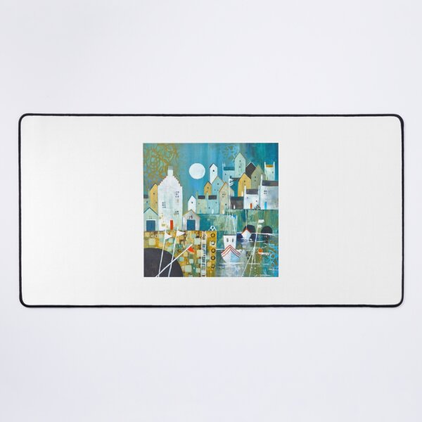 Item preview, Harbour scene with cottages and boats designed and sold by Ingrid Mayes.