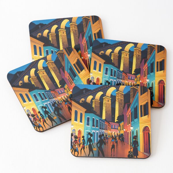 Item preview, Lapa Arches at Night – Rio Bohemian Scene Illustration designed and sold by BrazilArtShop.