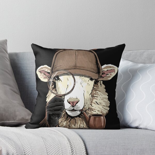 Item preview, Detective Sheep Wearing Sherlock Holmes Hat And Smoking Pipe Funny Animal designed and sold by GalenoHenley.