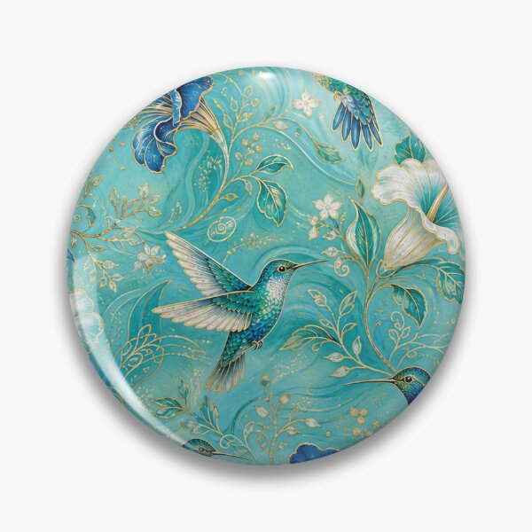 Item preview, Glamorous Colibri — Turquoise Hummingbird Repeat designed and sold by Jandedan.