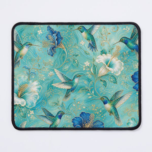 Item preview, Glamorous Colibri — Turquoise Hummingbird Repeat designed and sold by Jandedan.