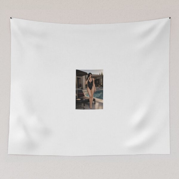Item preview, Woman in Black Swimsuit with Biscuits by Pool designed and sold by CathryneDelamort.