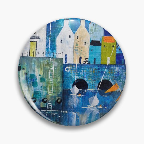 Item preview, Harbour scene with cottages and boats designed and sold by Ingrid Mayes.