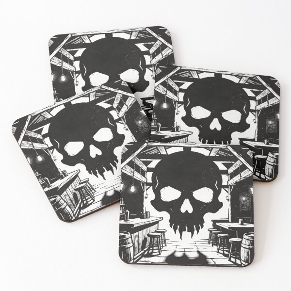 Item preview, Whispers of the Skull Tavern – Shadow Silhouette Art designed and sold by TheInkRaven.