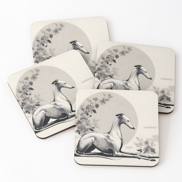 Item preview, GALOGO - Lunar Greyhound VI - Floral Branch designed and sold by GALOGO – Art for Sighthounds & Animal Welfare.