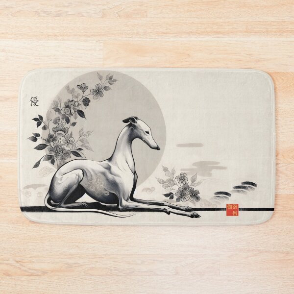 Item preview, GALOGO - Lunar Greyhound VI - Floral Branch designed and sold by GALOGO – Art for Sighthounds & Animal Welfare.