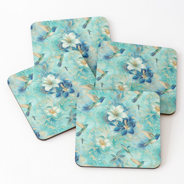 Item preview, Turquoise Hummingbird Repeat designed and sold by Jandedan.