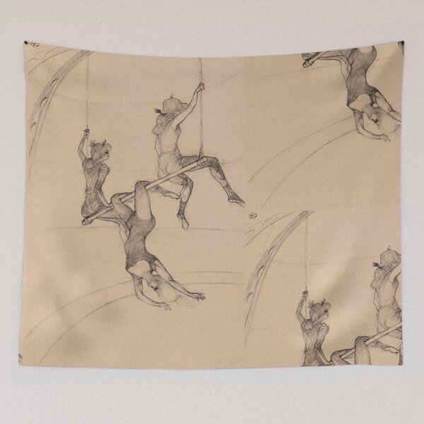 Item preview, The Flying Trapeze by Henri de Toulouse-Lautrec | Vintage Circus Acrobat Poster Print designed and sold by artofuniverse.