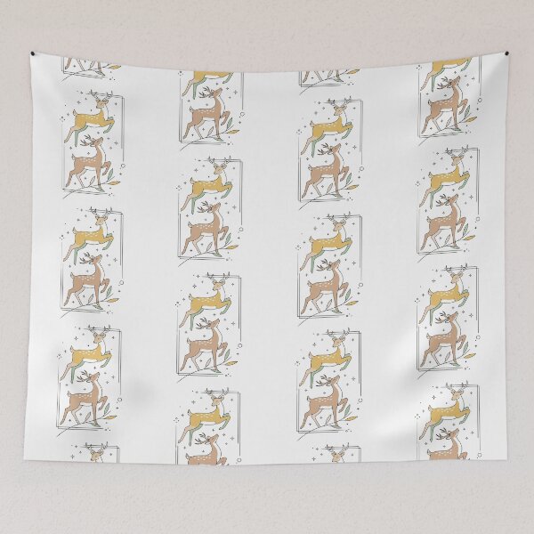 Item preview, Celestial Deer Duo - Minimalist Mystical Moon & Stars Wildlife Art designed and sold by BestChoiceService.