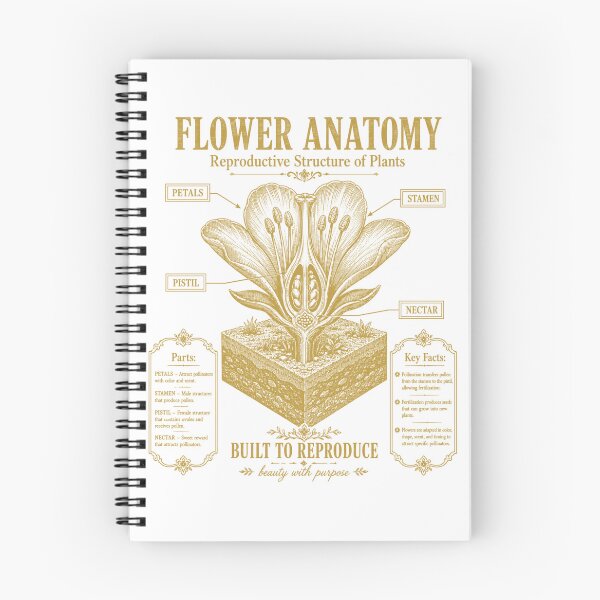 Item preview, Flower Anatomy Diagram Vintage Botany Plant Biology Chart designed and sold by FreshVibe Prints.