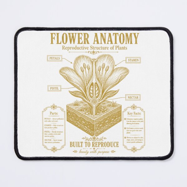 Item preview, Flower Anatomy Diagram Vintage Botany Plant Biology Chart designed and sold by FreshVibe Prints.