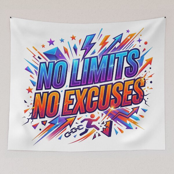 Item preview, no limits, no excuses, empowerment, dream big designed and sold by TrueArtVibes.