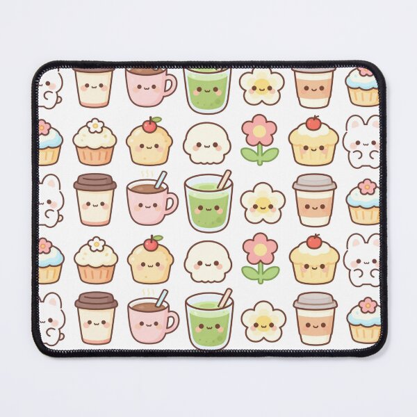 Item preview, Kawaii Sweets Pattern | Cute Dessert Plush Throw I Kawaii Matcha Muffins Coffee Tea Flowers I Whimsical Pastel Colours designed and sold by StrawberryStudio.