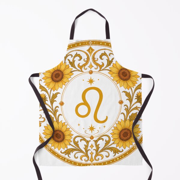 Item preview, Leo Zodiac Floral Badge – Gold Symbol with Sunflower Botanical Ornamental Circle Illustration designed and sold by Symbol Universe.