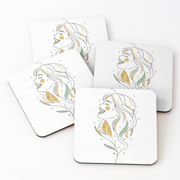Item preview, Mystical Celestial Woman Line Art - Starry Goddess Aesthetic Minimalist Print designed and sold by BestChoiceService.