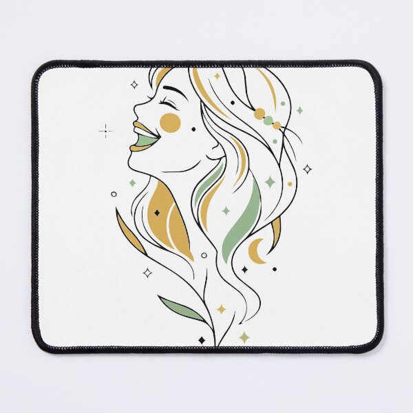 Item preview, Mystical Celestial Woman Line Art - Starry Goddess Aesthetic Minimalist Print designed and sold by BestChoiceService.