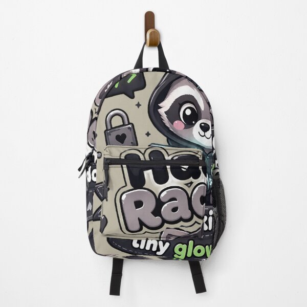 Item preview, Hacker Raccoon Tiny Glowing Laptop Kawaii Coder designed and sold by ArtdesignsA.