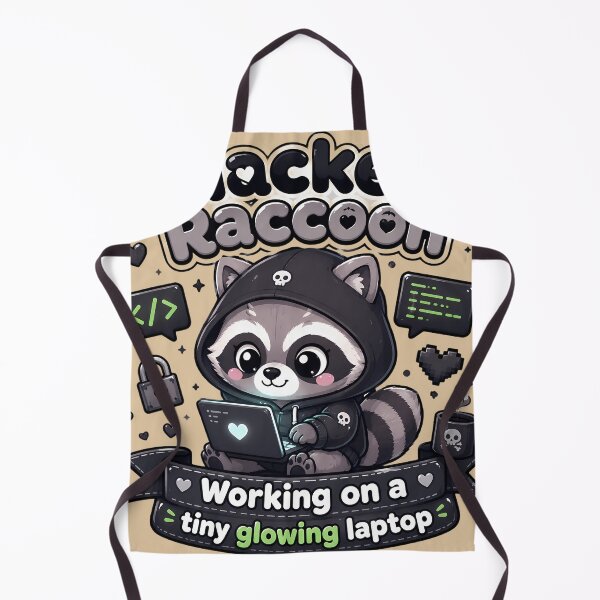 Item preview, Hacker Raccoon Tiny Glowing Laptop Kawaii Coder designed and sold by ArtdesignsA.