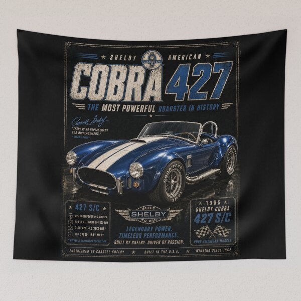 Item preview, 1965 Shelby Cobra 427 S/C Most Powerful Roadster Classic Vintage Racing Art designed and sold by TheArtOfCar.