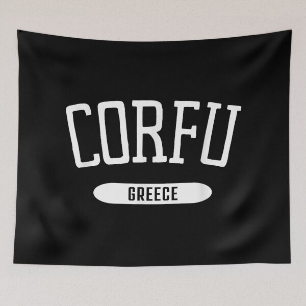 Item preview, Vintage Corfu Greece Island Travel Souvenir Varsity College Style Typography Design designed and sold by StanaLuis.