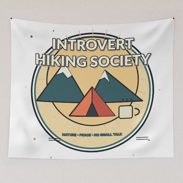 Item preview, Introvert Hiking Society Diseño de Naturaleza y Paz designed and sold by Cozy Oddities Studio.