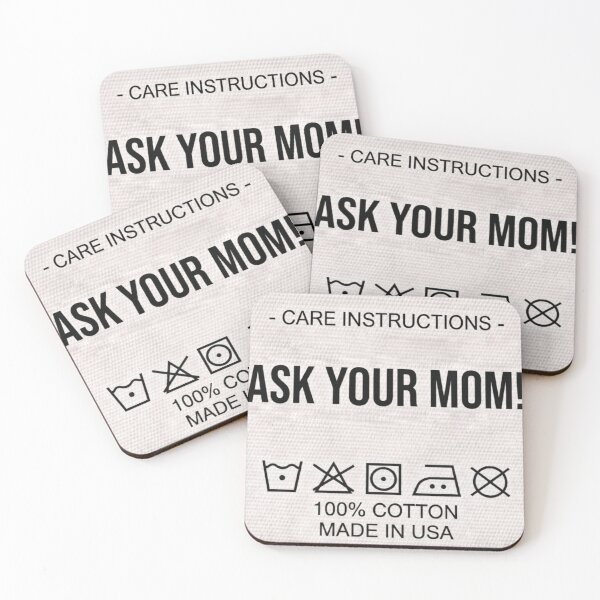 Item preview, Ask Your Mom Laundry Care Funny Label designed and sold by Coon & Momo.