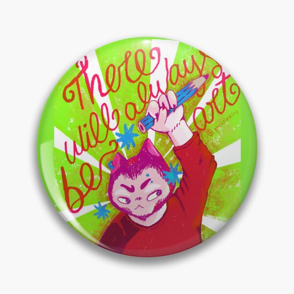 Item preview, There Will Always Be Art Print | Neon Green Indie Illustration | Artist Motivation Wall Art designed and sold by ghostieking.