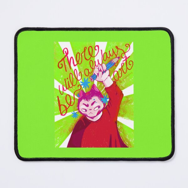 Item preview, There Will Always Be Art Print | Neon Green Indie Illustration | Artist Motivation Wall Art designed and sold by ghostieking.