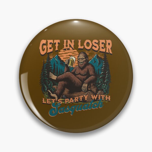 Item preview, Get In Loser Let’s Party With Sasquatch Shirt, Funny Bigfoot Camping Beer Graphic Tee, Retro Outdoors Humor Gift designed and sold by GraphicsMark.
