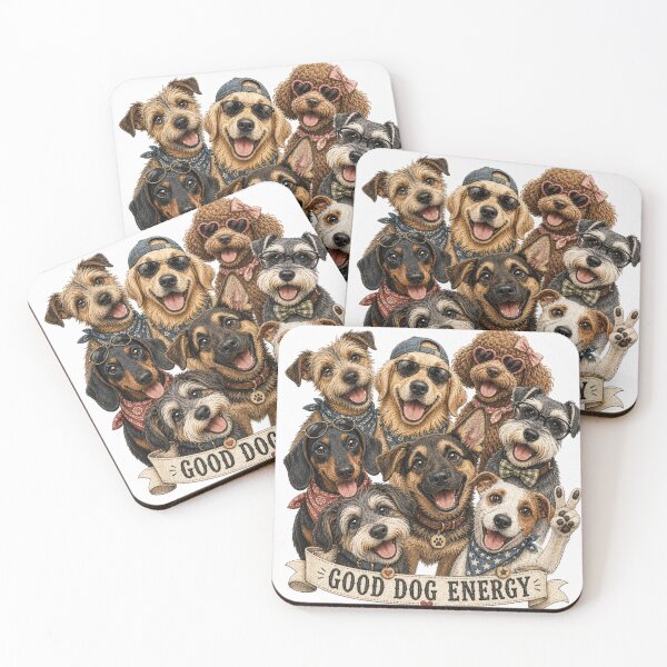 Artikelvorschau, Good Dog Energy – Lustiges Hunde Retro Design entworfen und verkauft von Fernhaven.