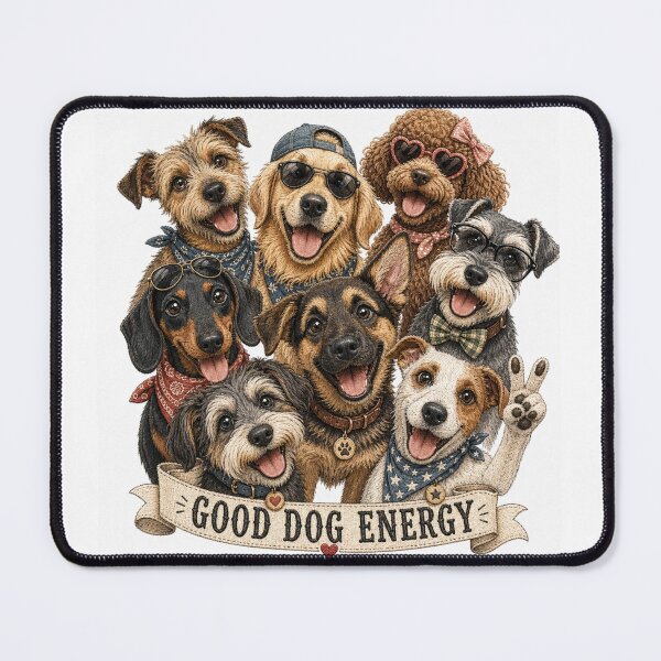 Artikelvorschau, Good Dog Energy – Lustiges Hunde Retro Design entworfen und verkauft von Fernhaven.