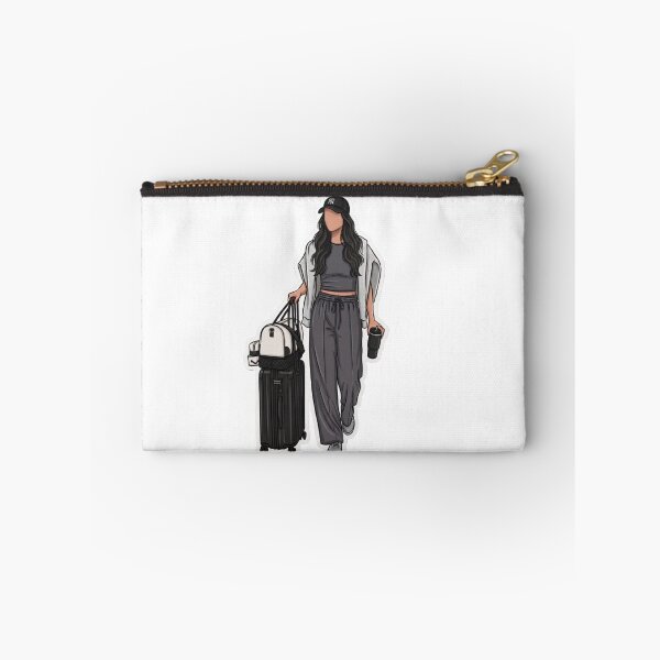 Item preview, Travel Aesthetic Girl Summer Vacation Holiday Trip Airport Plane Outfit Fashion Grey Black White designed and sold by SamiraArts.