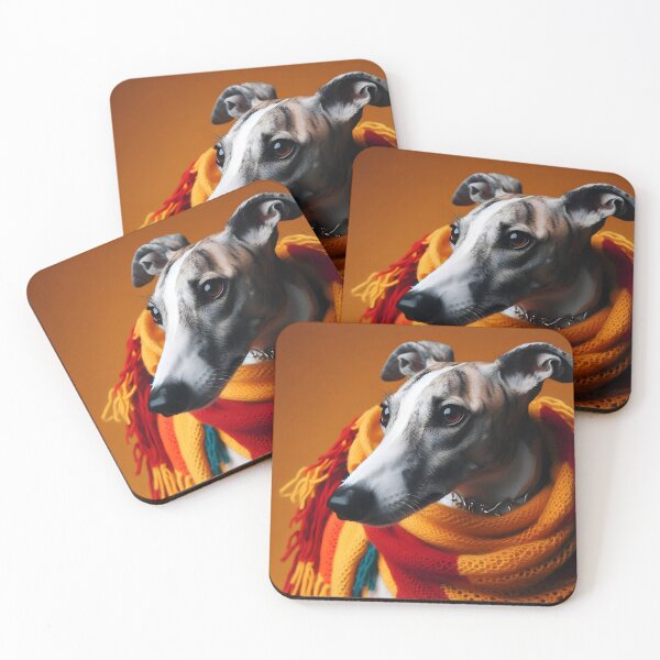 Item preview, ASPA friends e.V._No. 9_Galgo in a warm scarf designed and sold by GALOGO – Art for Sighthounds & Animal Welfare.