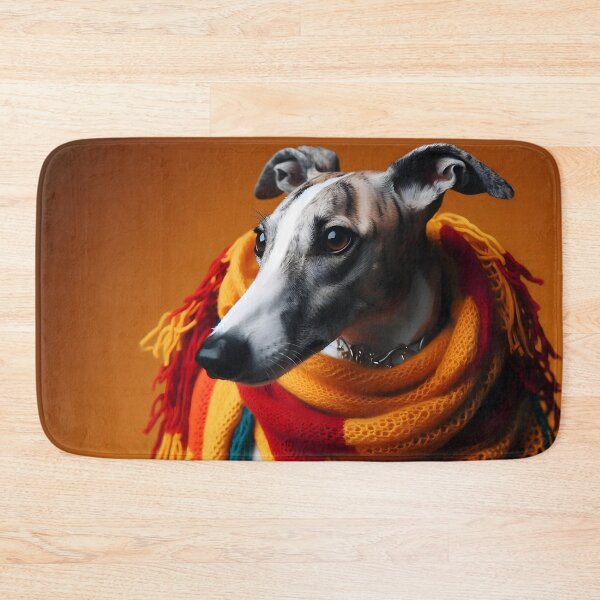 Item preview, ASPA friends e.V._No. 9_Galgo in a warm scarf designed and sold by GALOGO – Art for Sighthounds & Animal Welfare.
