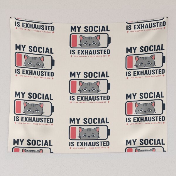 Item preview, Low Social Battery Cat Funny Introvert Graphic designed and sold by ArtoryNest.