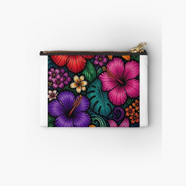 Item preview, Jewel tones Hibiscus and Lily abstract pattern designed and sold by EpicFoxArt.