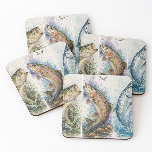 Item preview, Watercolor Gamefish Panels — Bass, Trout & Tarpon Series designed and sold by Jandedan.