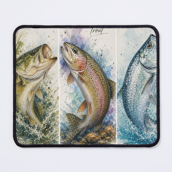Item preview, Watercolor Gamefish Panels — Bass, Trout & Tarpon Series designed and sold by Jandedan.