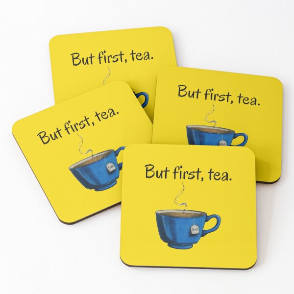 Item preview, Teacup, But first, tea designed and sold by OnaleeNicklinArt.