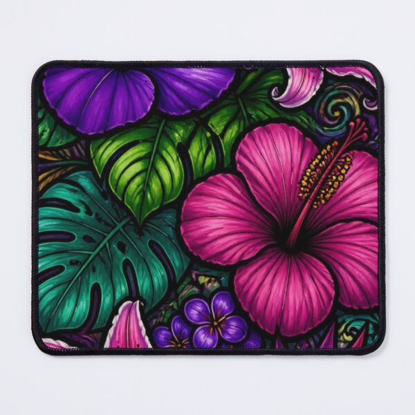 Item preview, Hibiscus and Lily abstract pattern designed and sold by EpicFoxArt.