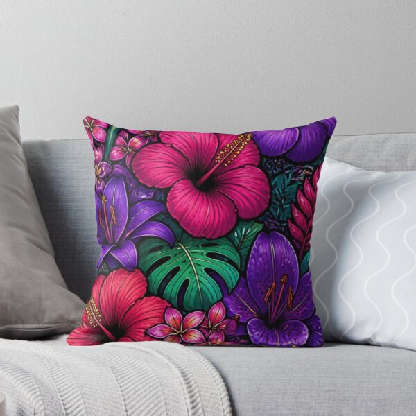 Item preview, Vibrant tropical flowers abstract pattern designed and sold by EpicFoxArt.