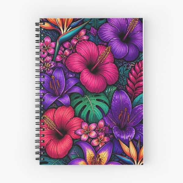 Item preview, Vibrant tropical flowers abstract pattern designed and sold by EpicFoxArt.