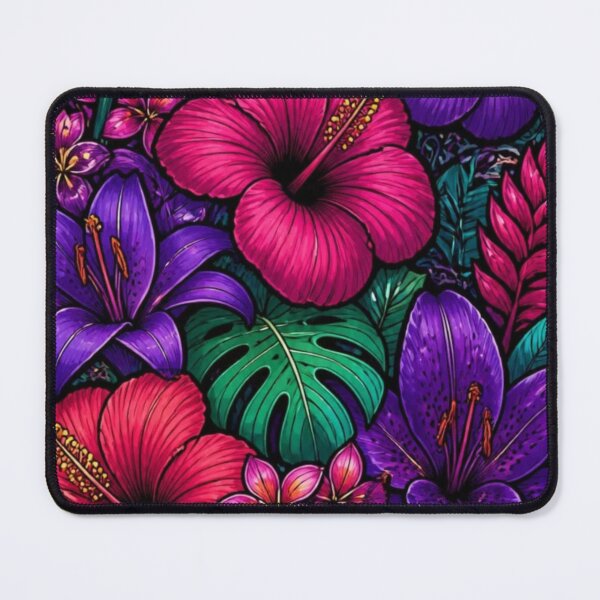 Item preview, Vibrant tropical flowers abstract pattern designed and sold by EpicFoxArt.