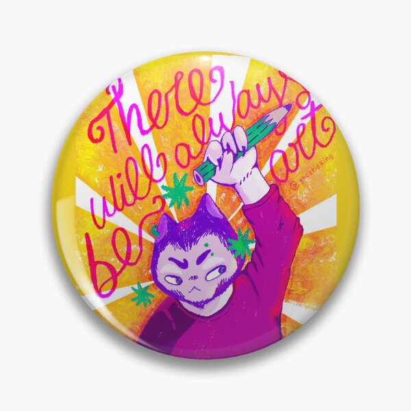 Item preview, There Will Always Be Art Print | Purple Orange Retro Illustration | Artist Wall Decor designed and sold by ghostieking.